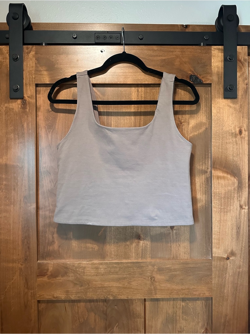 Pact Cropped Square Neck Tank Top - Taupe